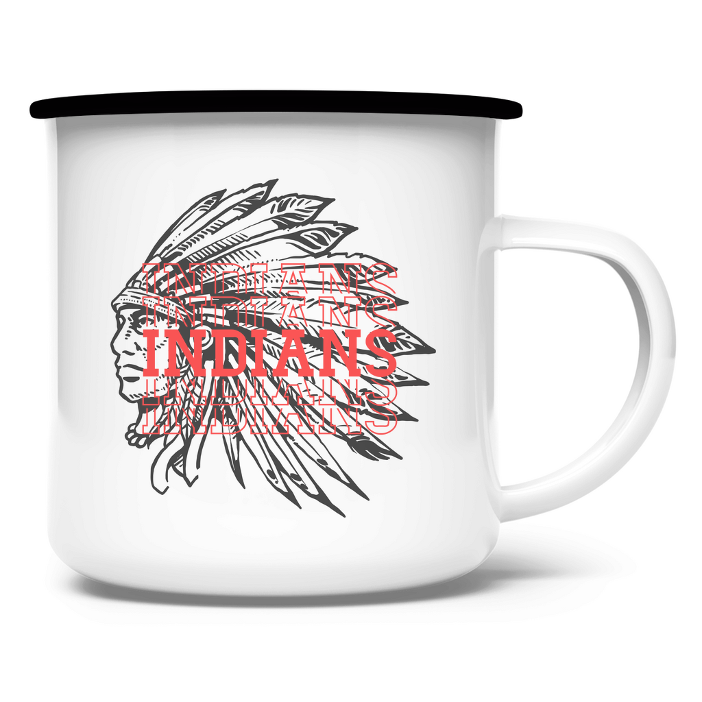 Emaille Tasse INDIANS HEAD
