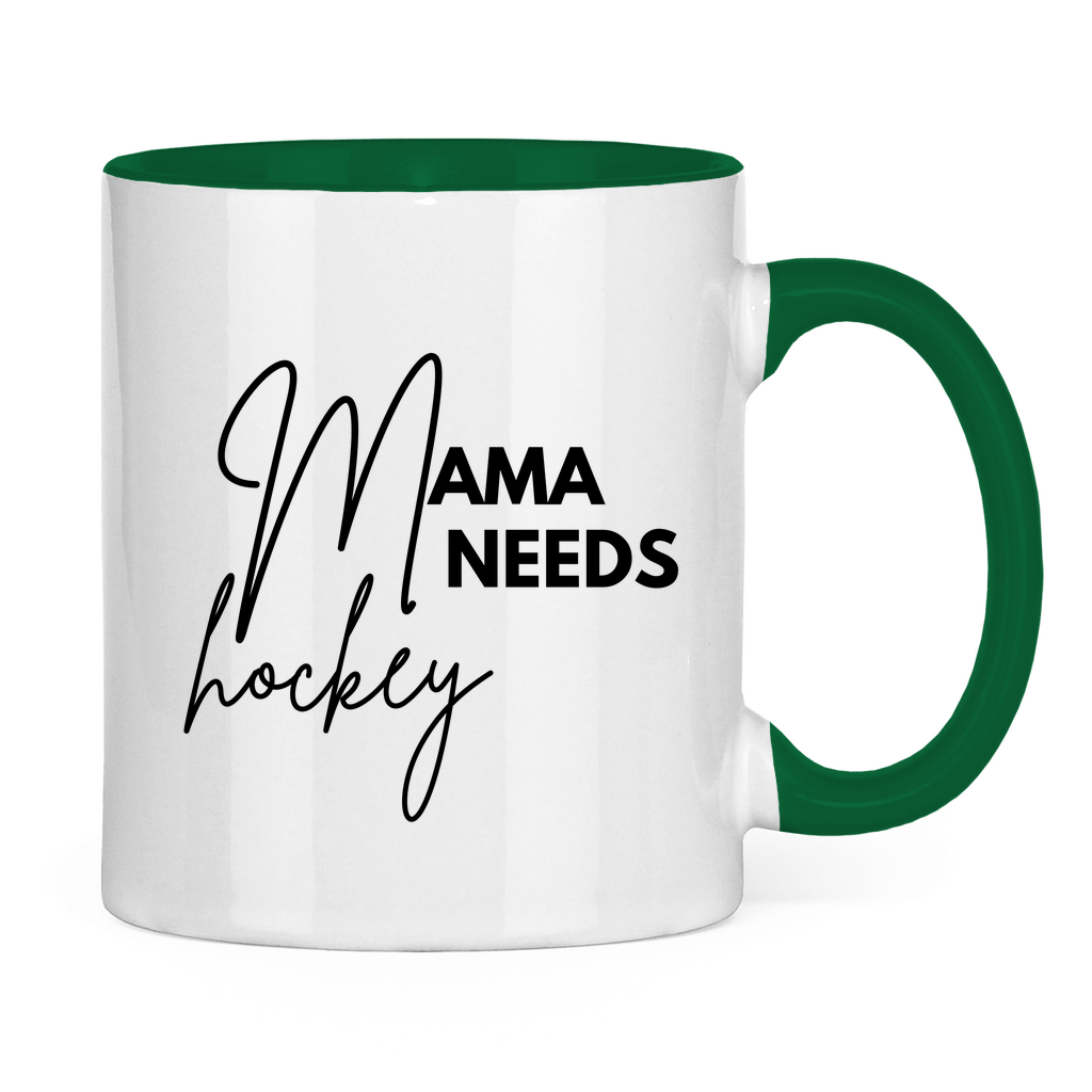 Tasse zweifarbig MAMA NEEDS HOCKEY