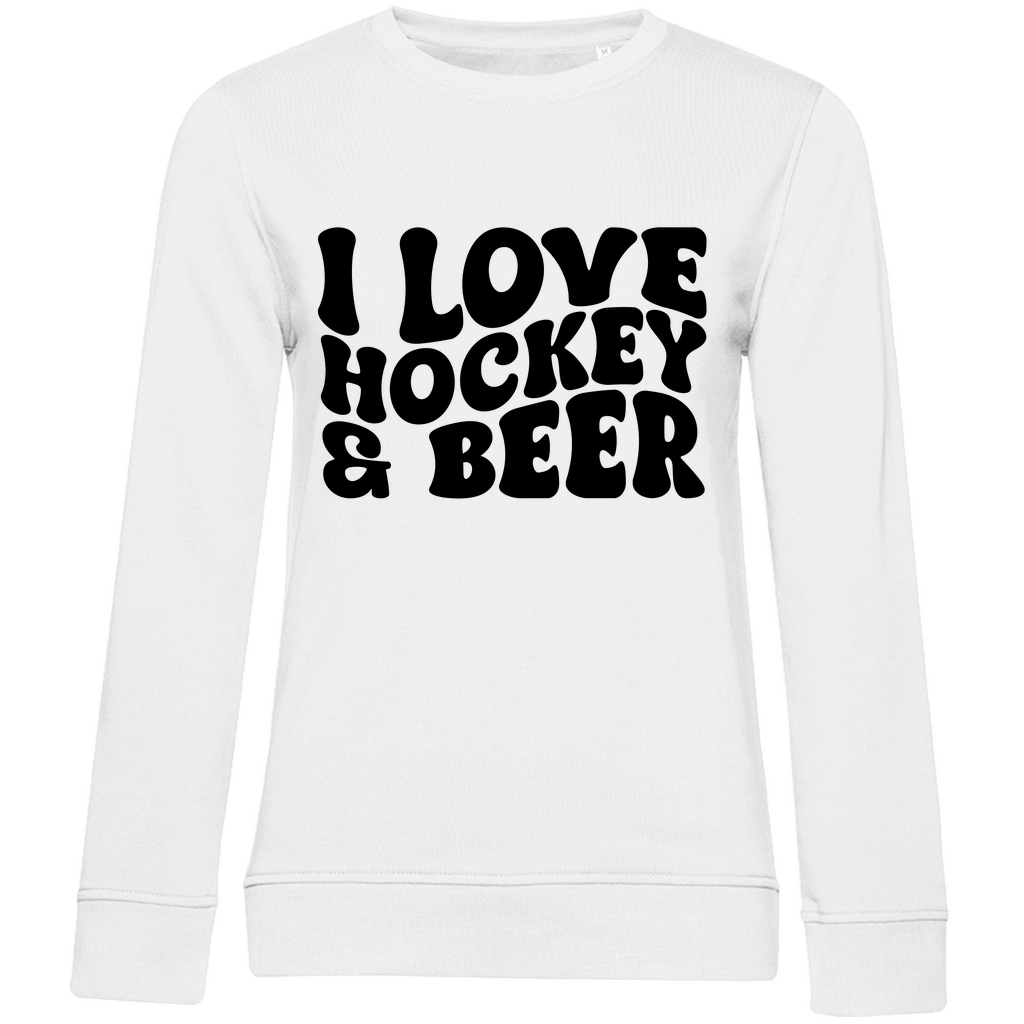 Ladies Sweatshirt I LOVE HOCKEY & BEER