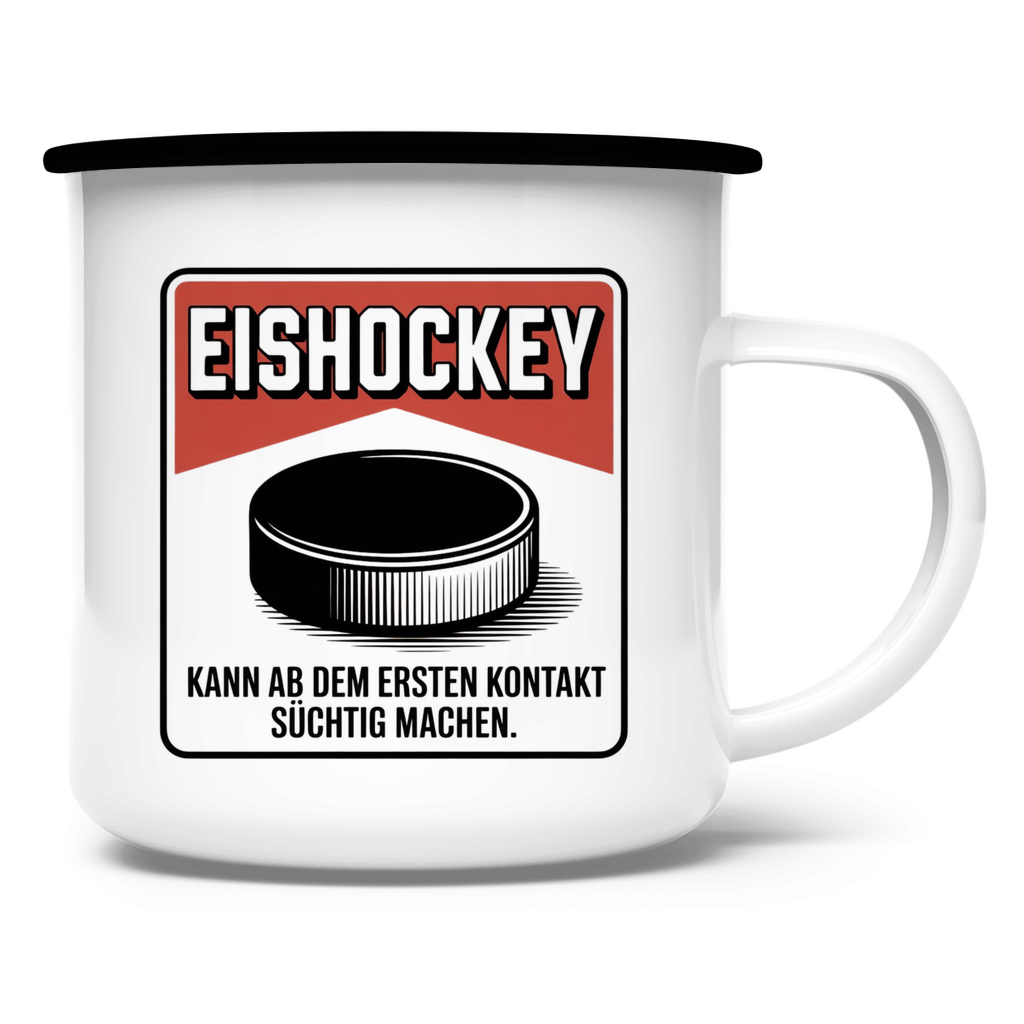 Emaille Tasse EISHOCKEY ZIGARETTENSCHACHTEL
