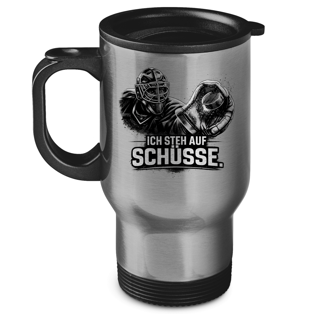 Edelstahl-Thermobecher GOALIE - STEH AUF SCHÜSSE
