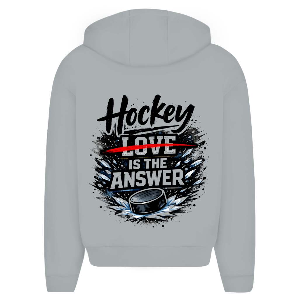 Oversize Zipper HOCKEY IS THE ANSWER (front&back)