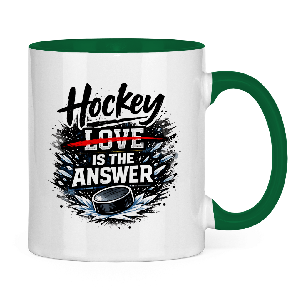 Tasse zweifarbig HOCKEY IS THE ANSWER