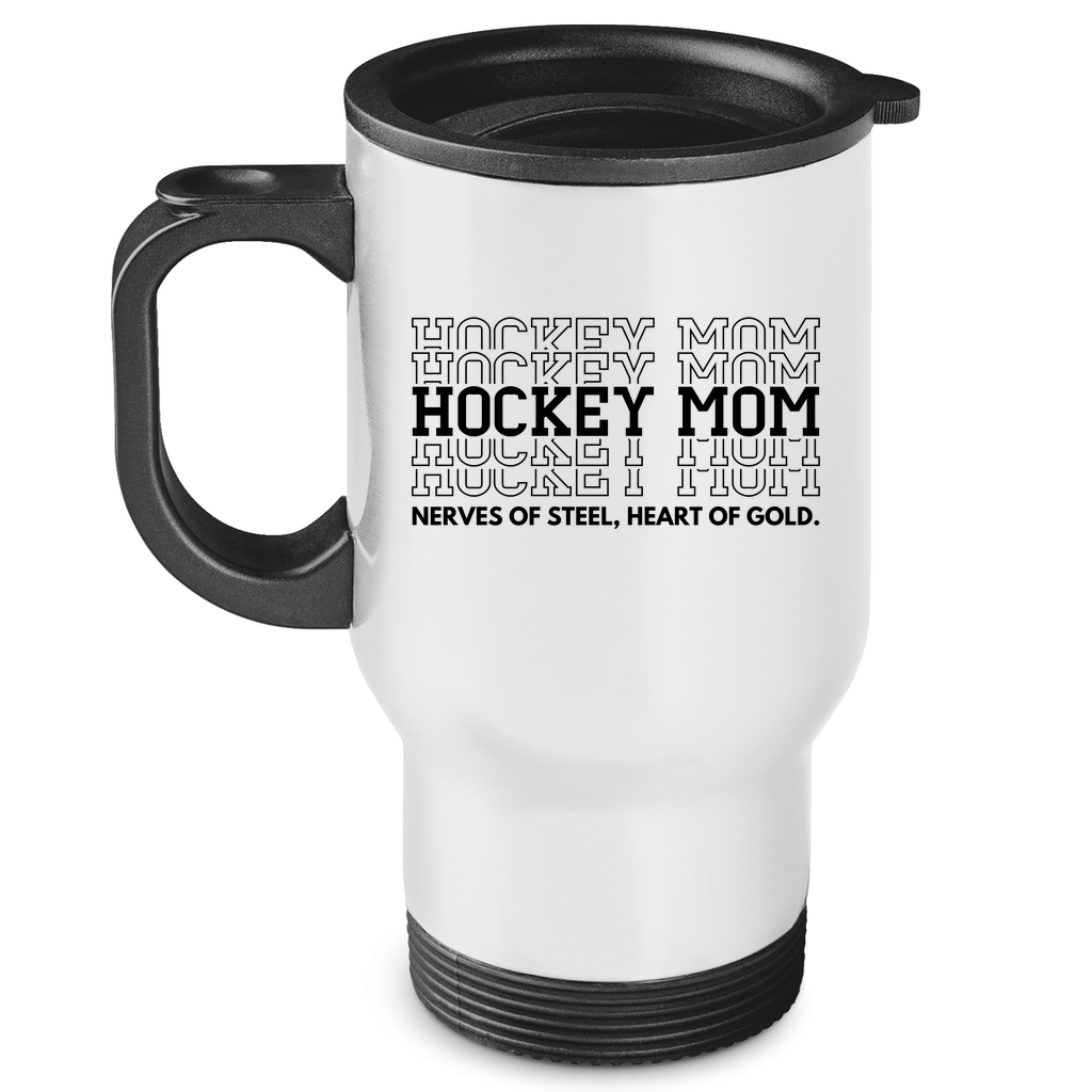 Edelstahl-Thermobecher HOCKEYMOM NERVES & HEART