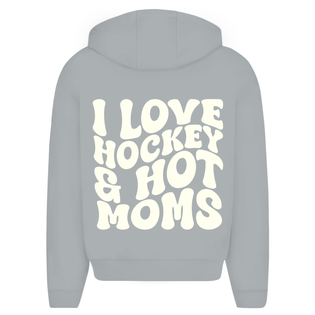 Oversize Zipper I LOVE HOCKEY & HOT MOMS (back)