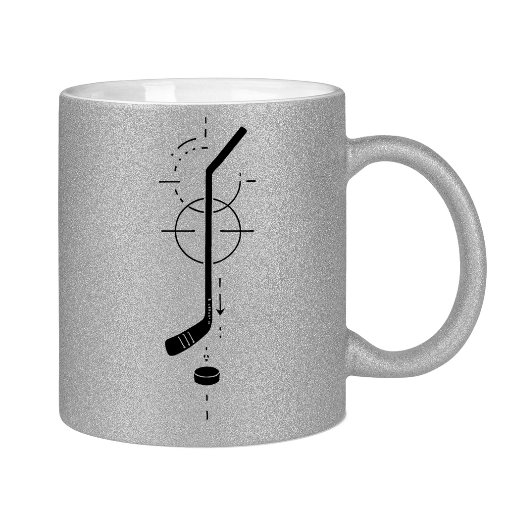 Glitzertasse HOCKEYSTICK MODERN