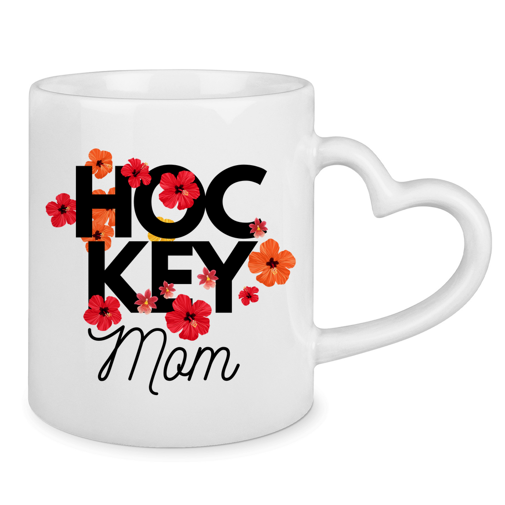 Tasse mit Herzhenkel HOCKEY MOM FLOWERS