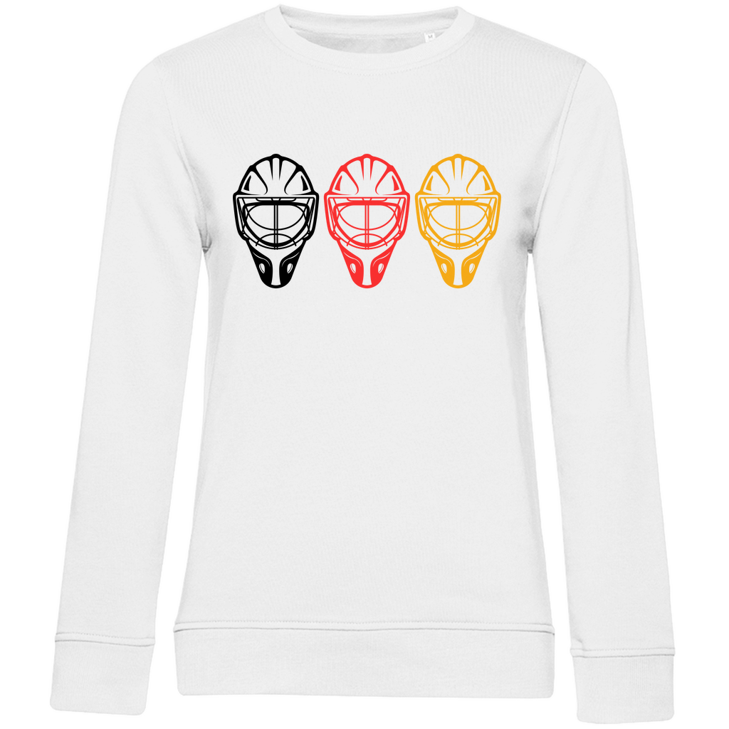Ladies Sweatshirt TEAM GOALIE MASKE SCHWARZ-ROT-GOLD
