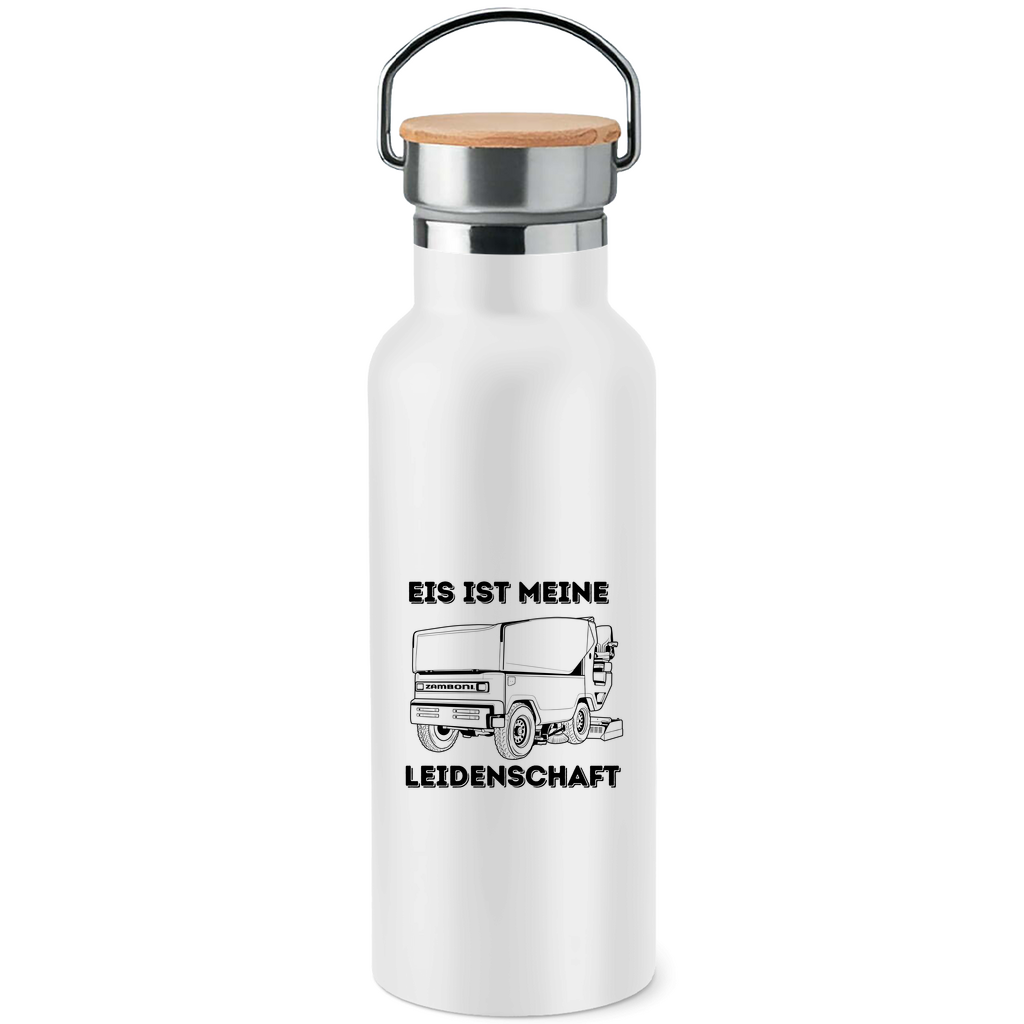 Edelstahl-Trinkflasche mit Bambusdeckel EISMEISTER LEIDENSCHAFT