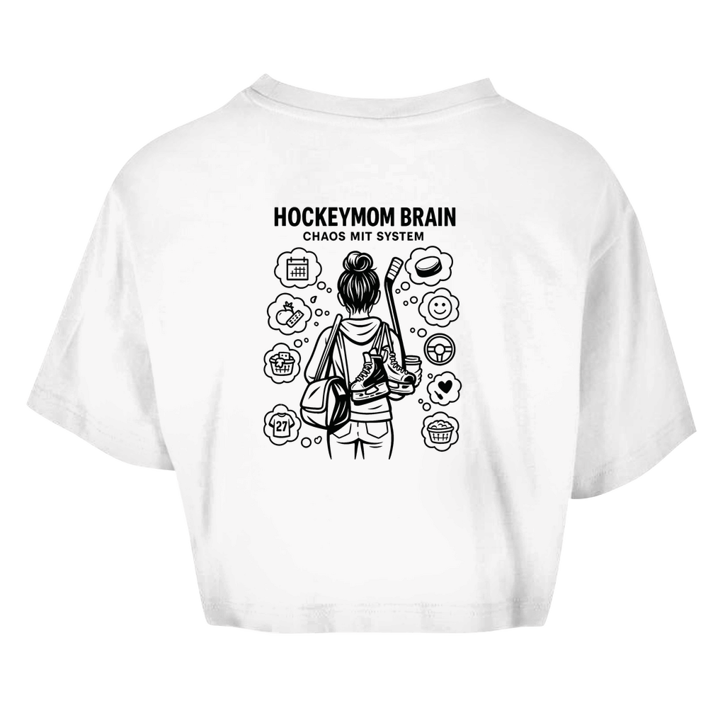 Ladies Crop Top HOCKEYMOM BRAIN (front&back)