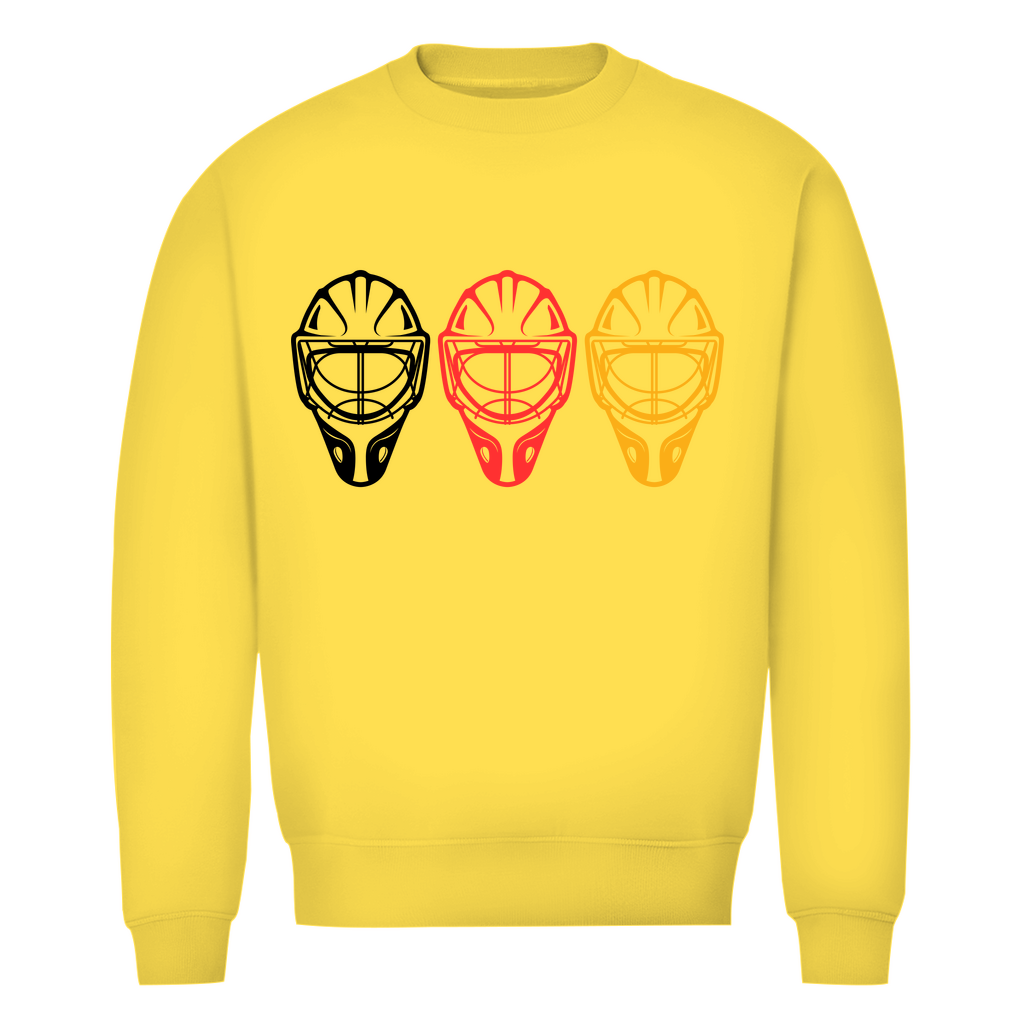 Unisex Sweatshirt GOALIE MASKE SCHWARZ-ROT-GOLD