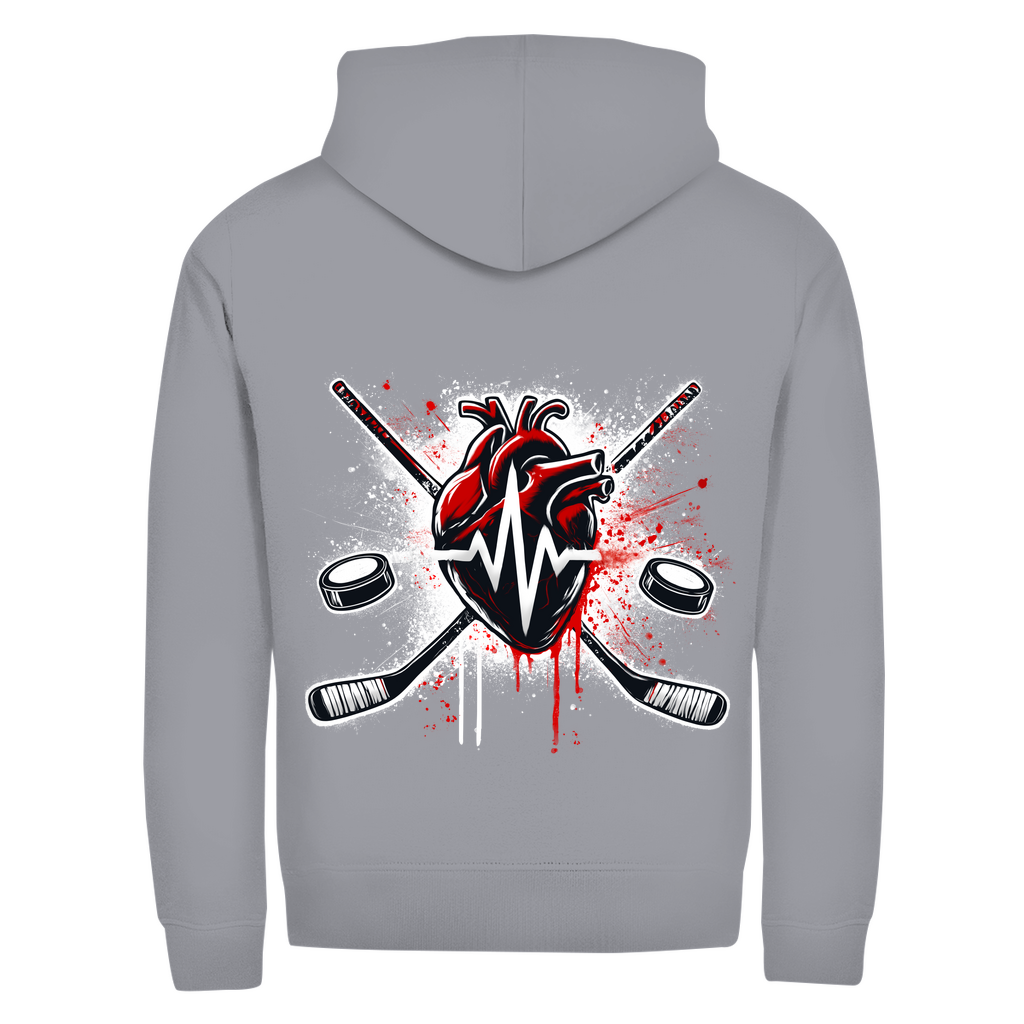 Unisex Zipper HOCKEY HEARTBEAT (front&back)