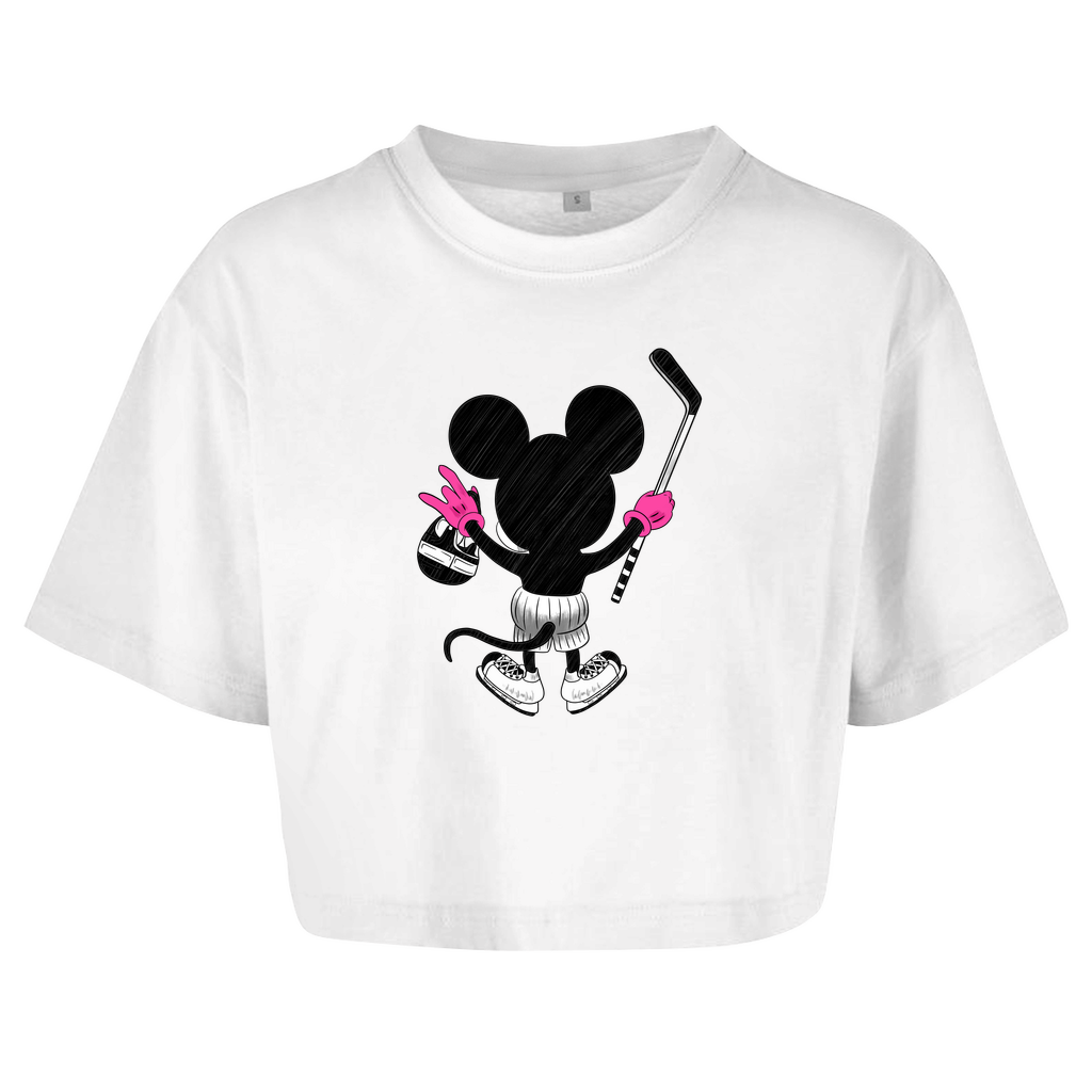Ladies Crop Top HOCKEYMOUSE PINK