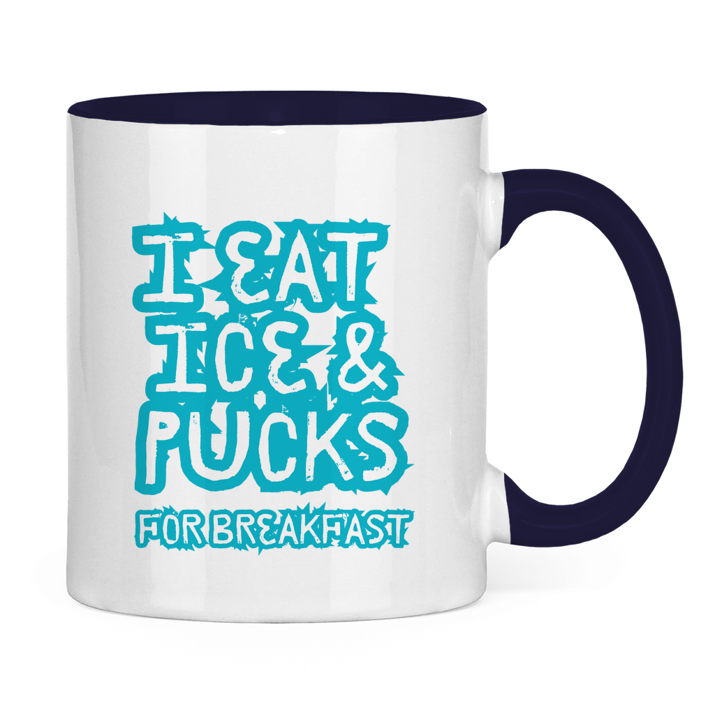 Tasse zweifarbig ICE & PUCKS FOR BREAKFAST