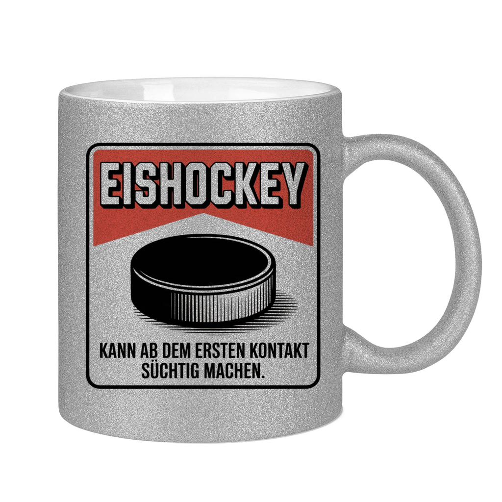 Glitzertasse EISHOCKEY ZIGARETTENSCHACHTEL