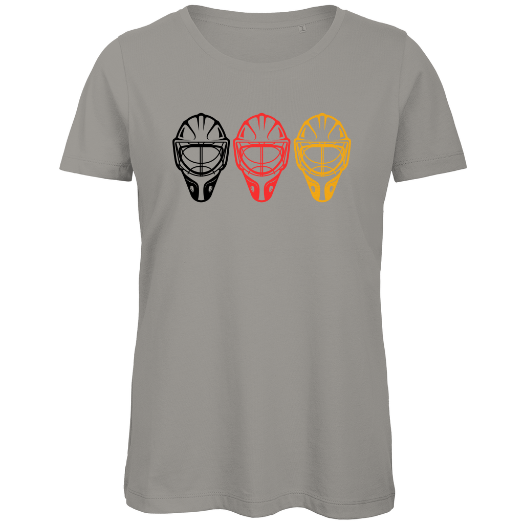 Ladies T-Shirt TEAM GOALIE MASKE SCHWARZ-ROT-GOLD