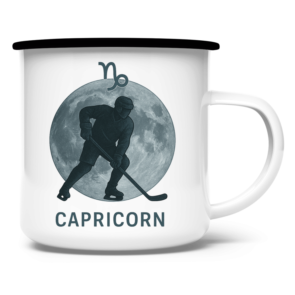 Emaille Tasse STERNZEICHEN CAPRICORN / STEINBOCK