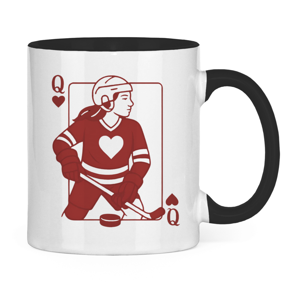 Tasse zweifarbig HOCKEY HERZKÖNIGIN