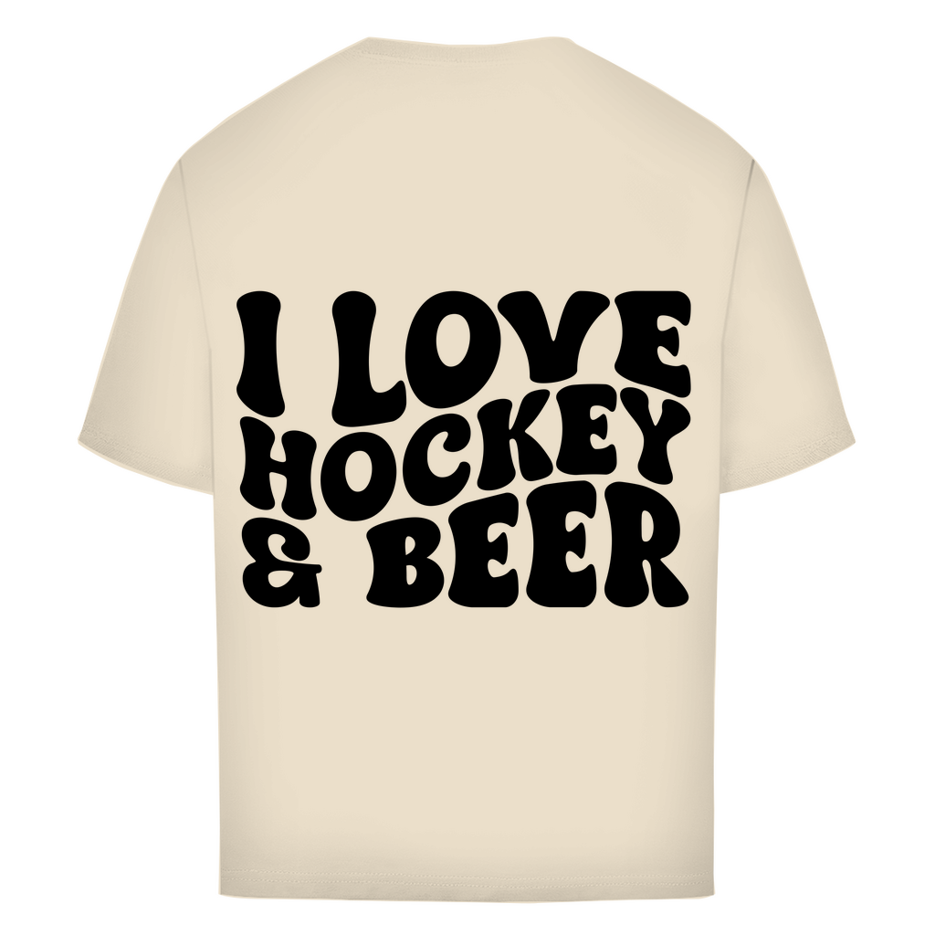 Oversize T-Shirt I LOVE HOCKEY & BEER (back)
