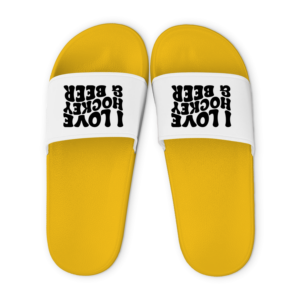 Badelatschen I LOVE HOCKEY & BEER