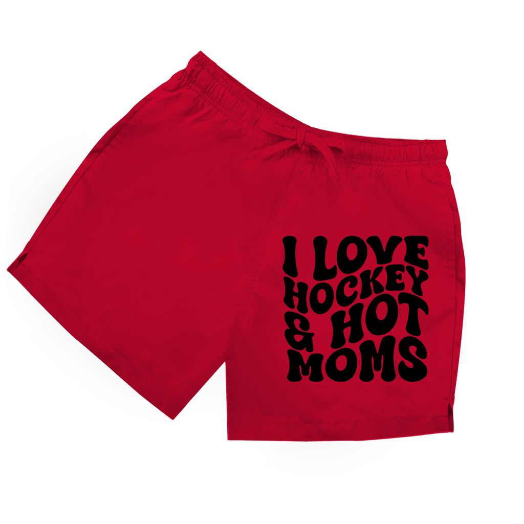 Badehose I LOVE HOCKEY & HOT MOMS
