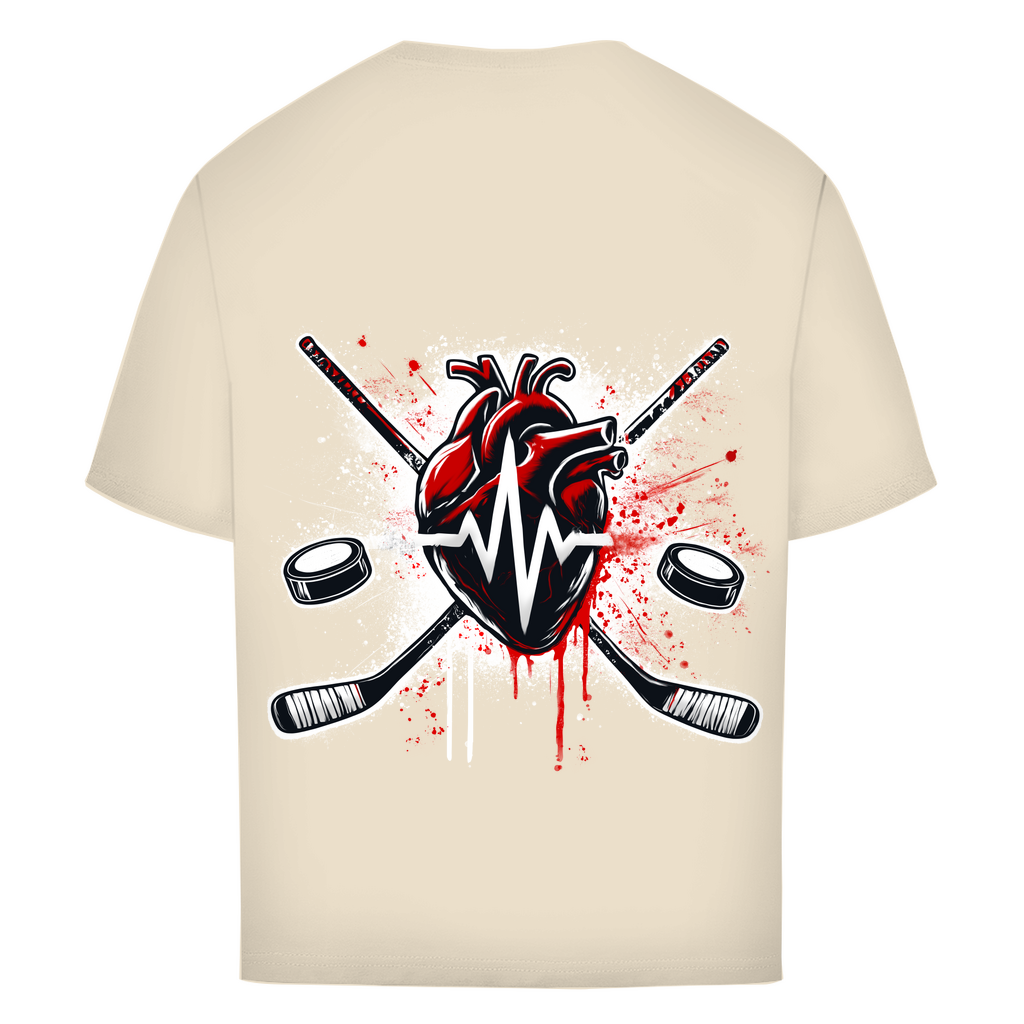 Oversize T-Shirt HOCKEY HEARTBEAT (back)