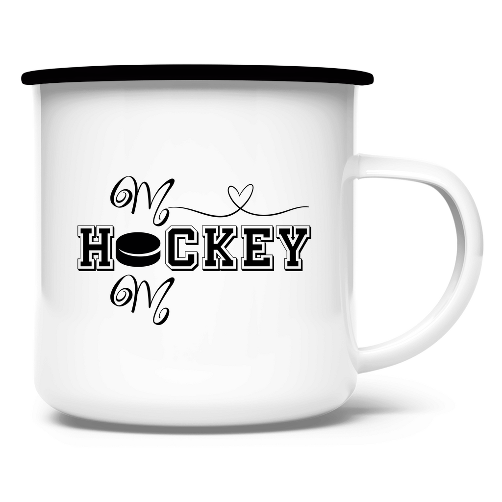 Emaille Tasse HOCKEY MOM HEART