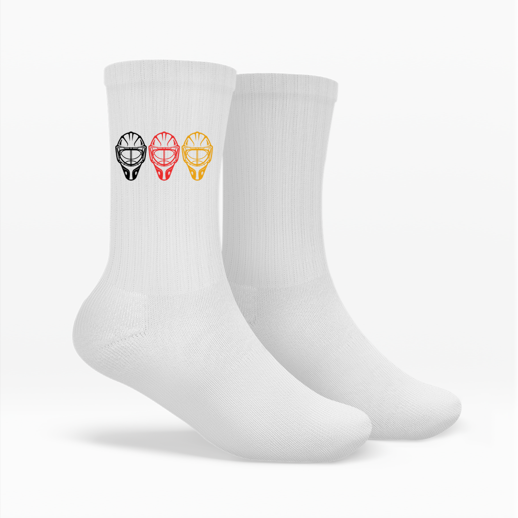 Socken TEAM GOALIE MASKE SCHWARZ-ROT-GOLD