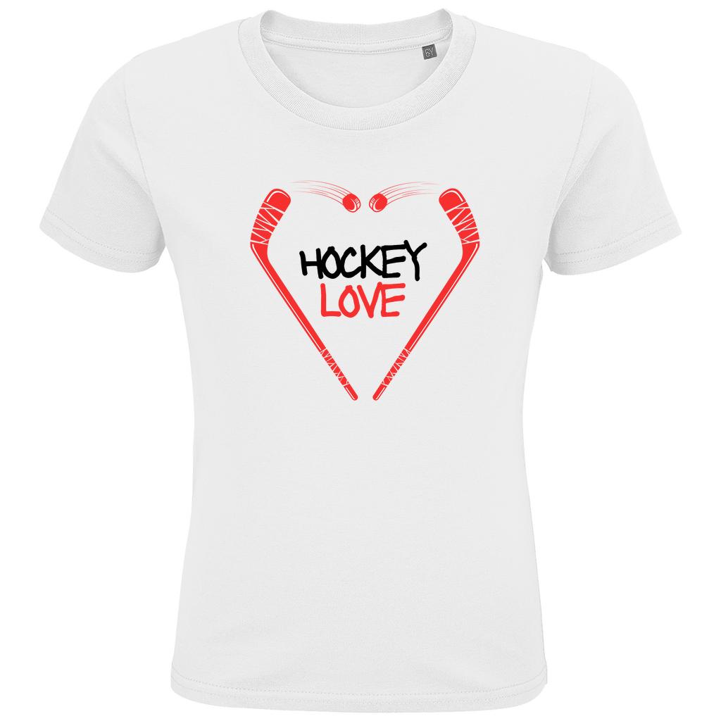 Kids T-Shirt HOCKEYLOVE STICKHEART