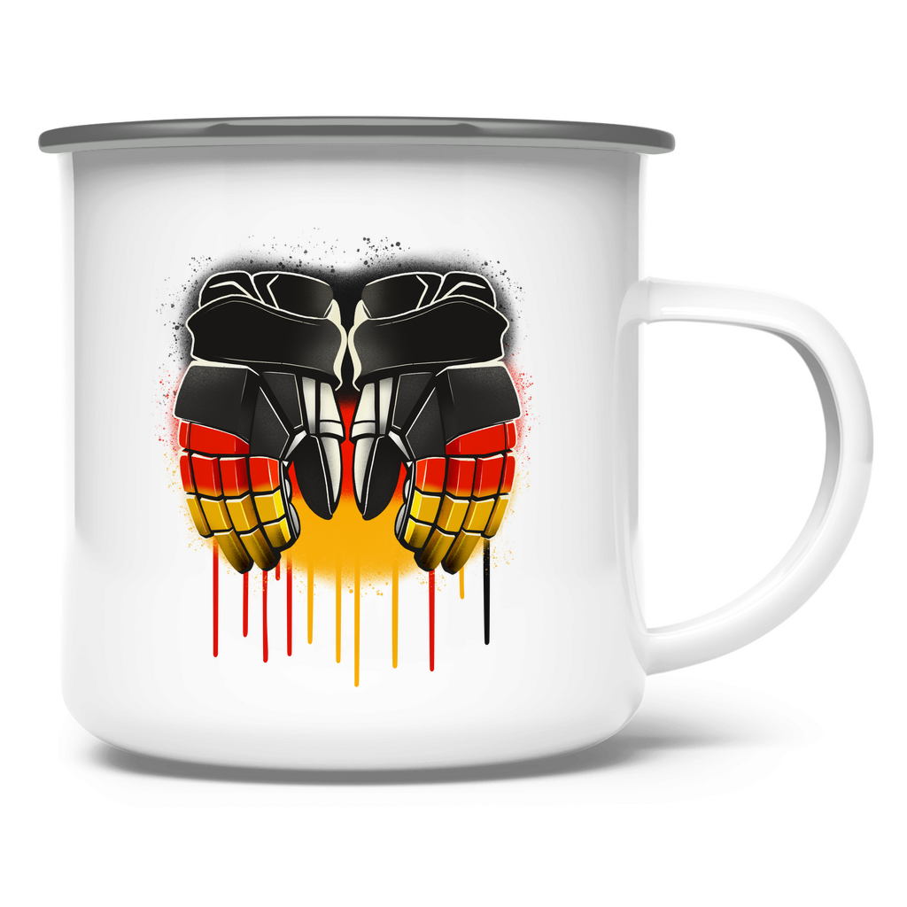 Emaille Tasse GERMAN GLOVES