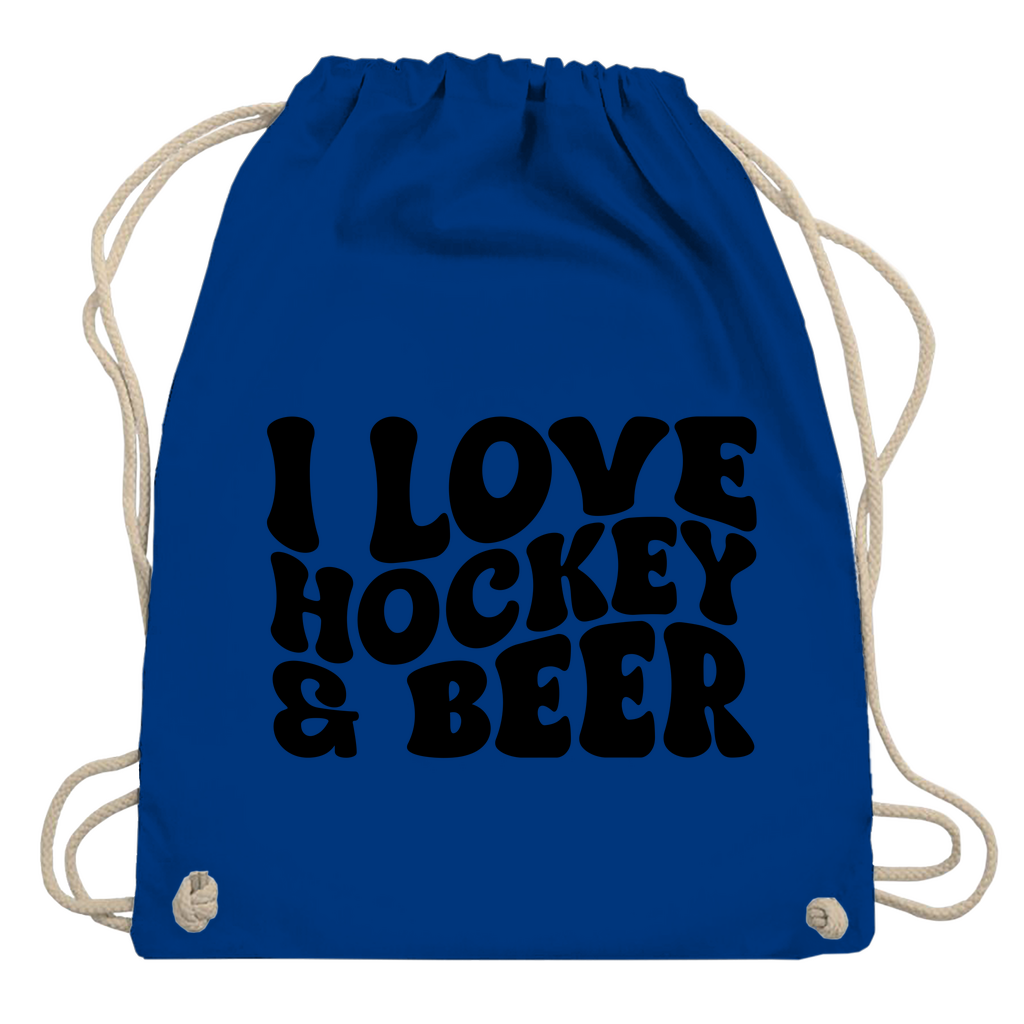Turnbeutel  I LOVE HOCKEY & BEER