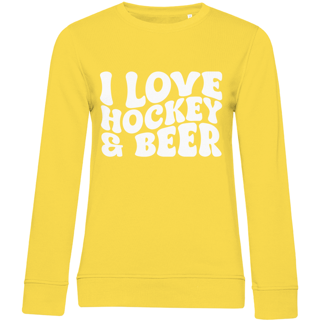 Ladies Sweatshirt I LOVE HOCKEY & BEER