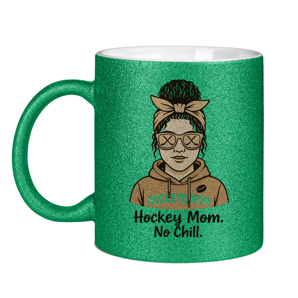 Glitzertasse HOCKEY MOM - NO CHILL