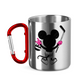 Edelstahltasse mit Karabinergriff HOCKEYMOUSE PINK