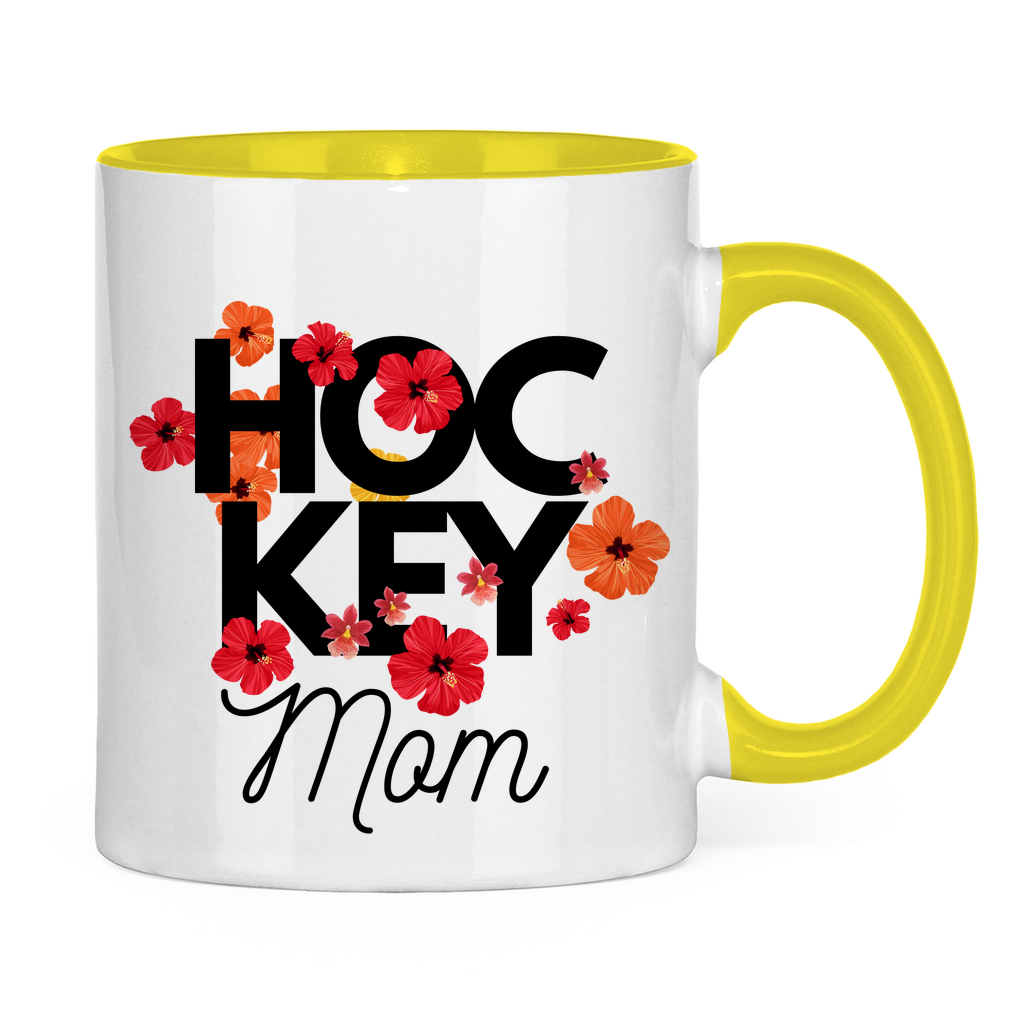 Tasse zweifarbig HOCKEY MOM FLOWERS