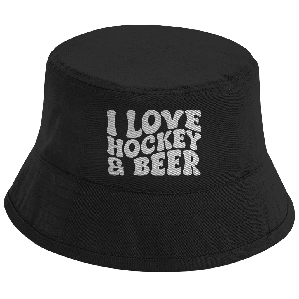 Bucket Hat I LOVE HOCKEY & BEER