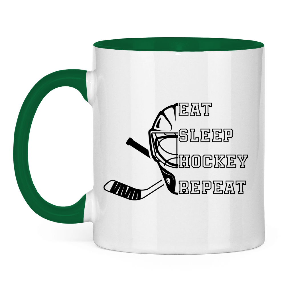 Tasse zweifarbig EAT, SLEEP GOALIE