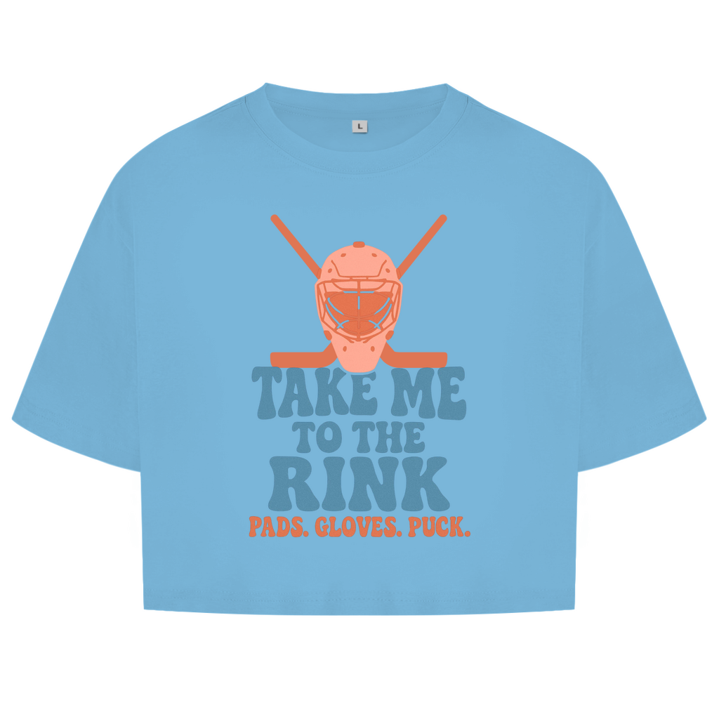 Ladies Crop Top TAKE ME TO THE RINK GOALIE