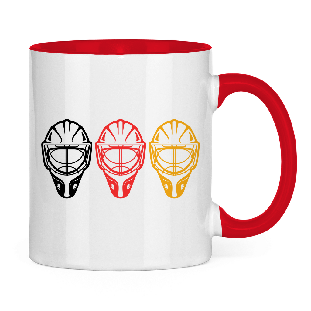 Tasse zweifarbig TEAM GOALIE MASKE SCHWARZ-ROT-GOLD