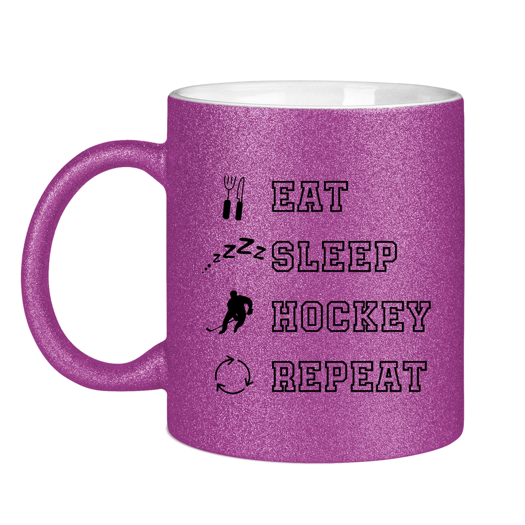 Glitzertasse EAT, SLEEP REPEAT