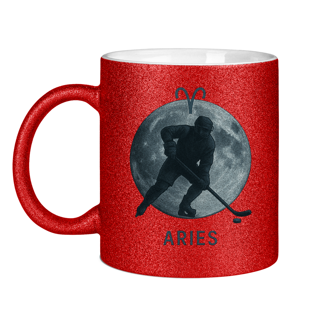 Glitzertasse STERNZEICHEN ARIES / WIDDER