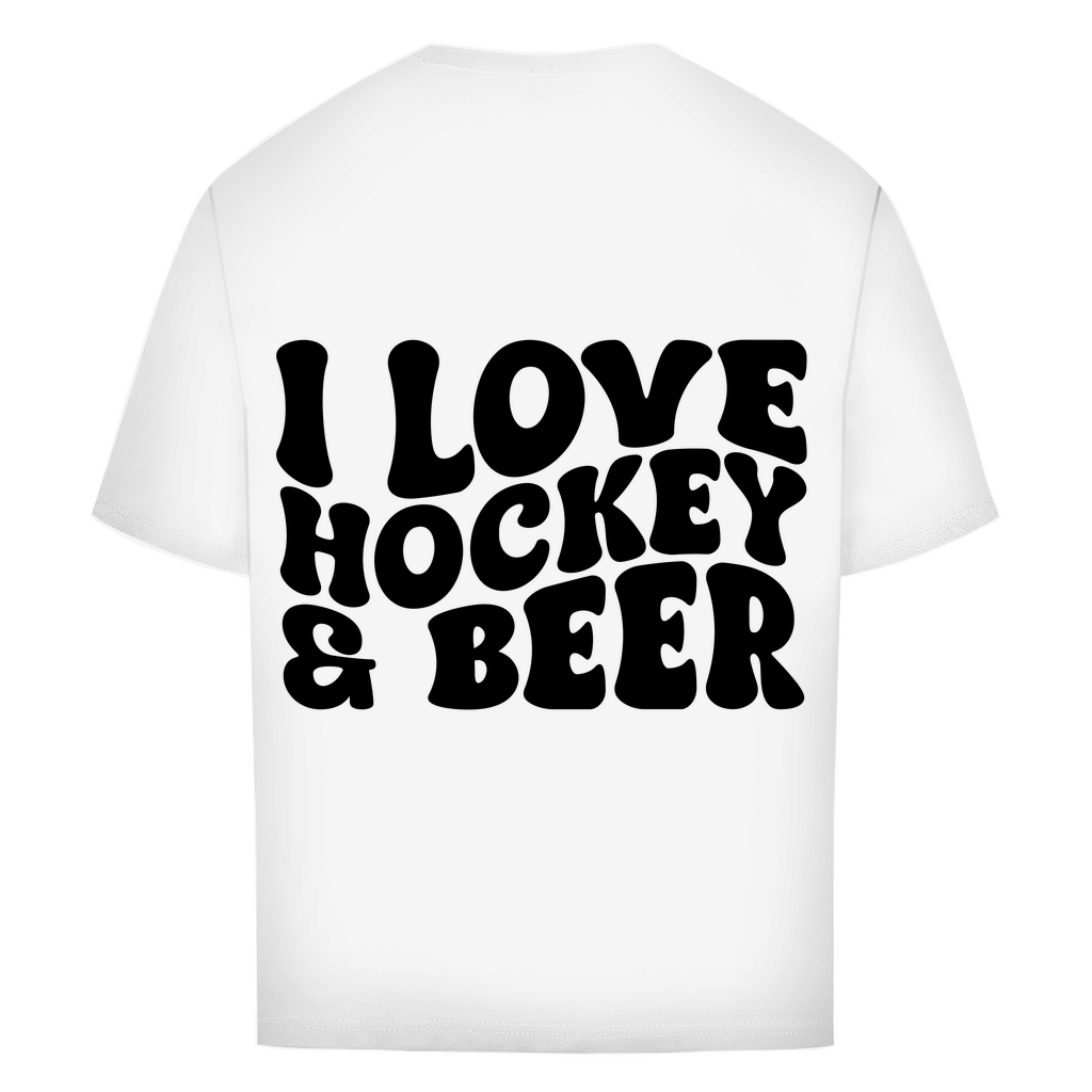 Oversize T-Shirt I LOVE HOCKEY & BEER (back)