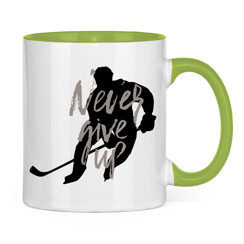 Tasse zweifarbig NEVER GIVE UP