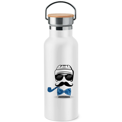 Edelstahl-Trinkflasche mit Bambusdeckel COOL MOVEMBER