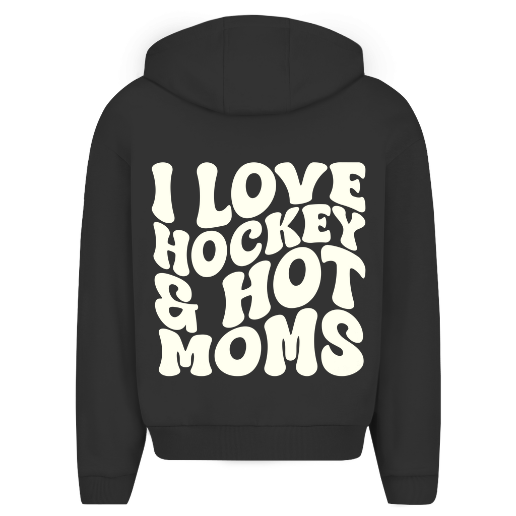 Oversize Zipper I LOVE HOCKEY & HOT MOMS (back)