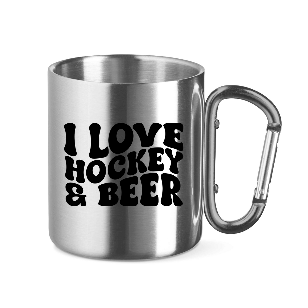 Edelstahltasse  I LOVE HOCKEY & BEER