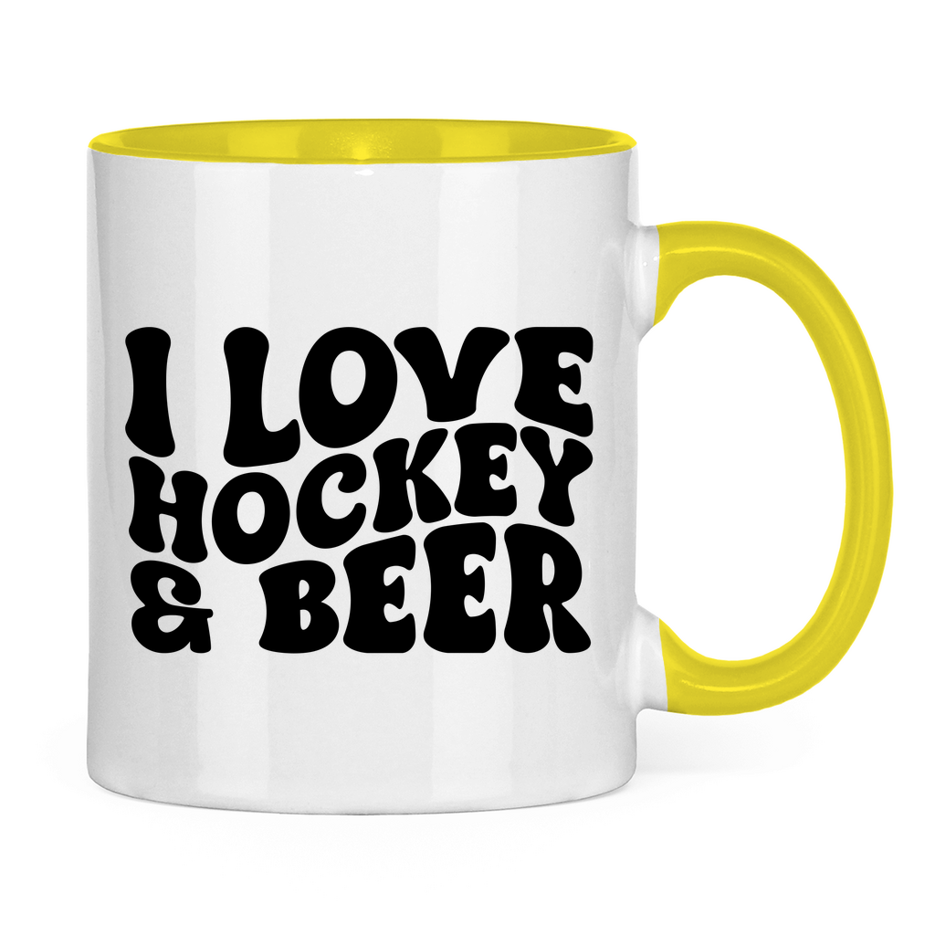 Tasse zweifarbig  I LOVE HOCKEY & BEER