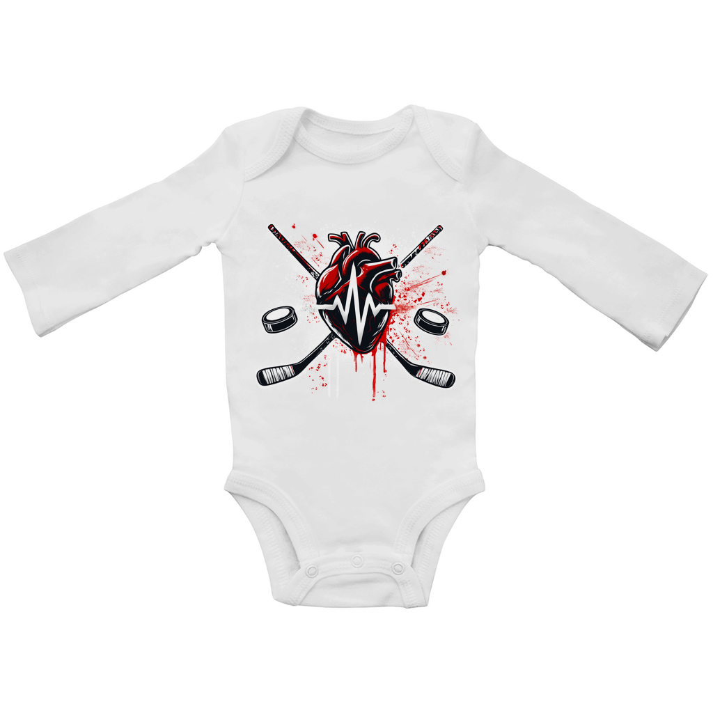 Babybody Langarm  HOCKEY HEARTBEAT