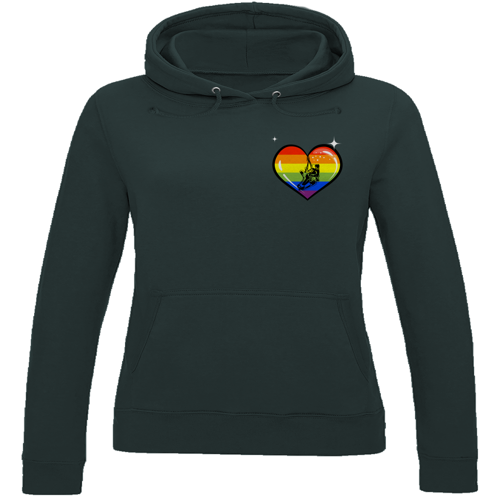 Ladies Hoodie RAINBOW SKATE HEART