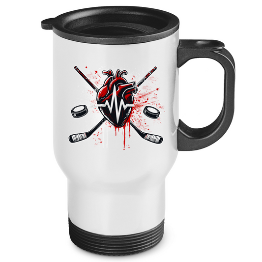 Edelstahl-Thermobecher HOCKEY HEARTBEAT